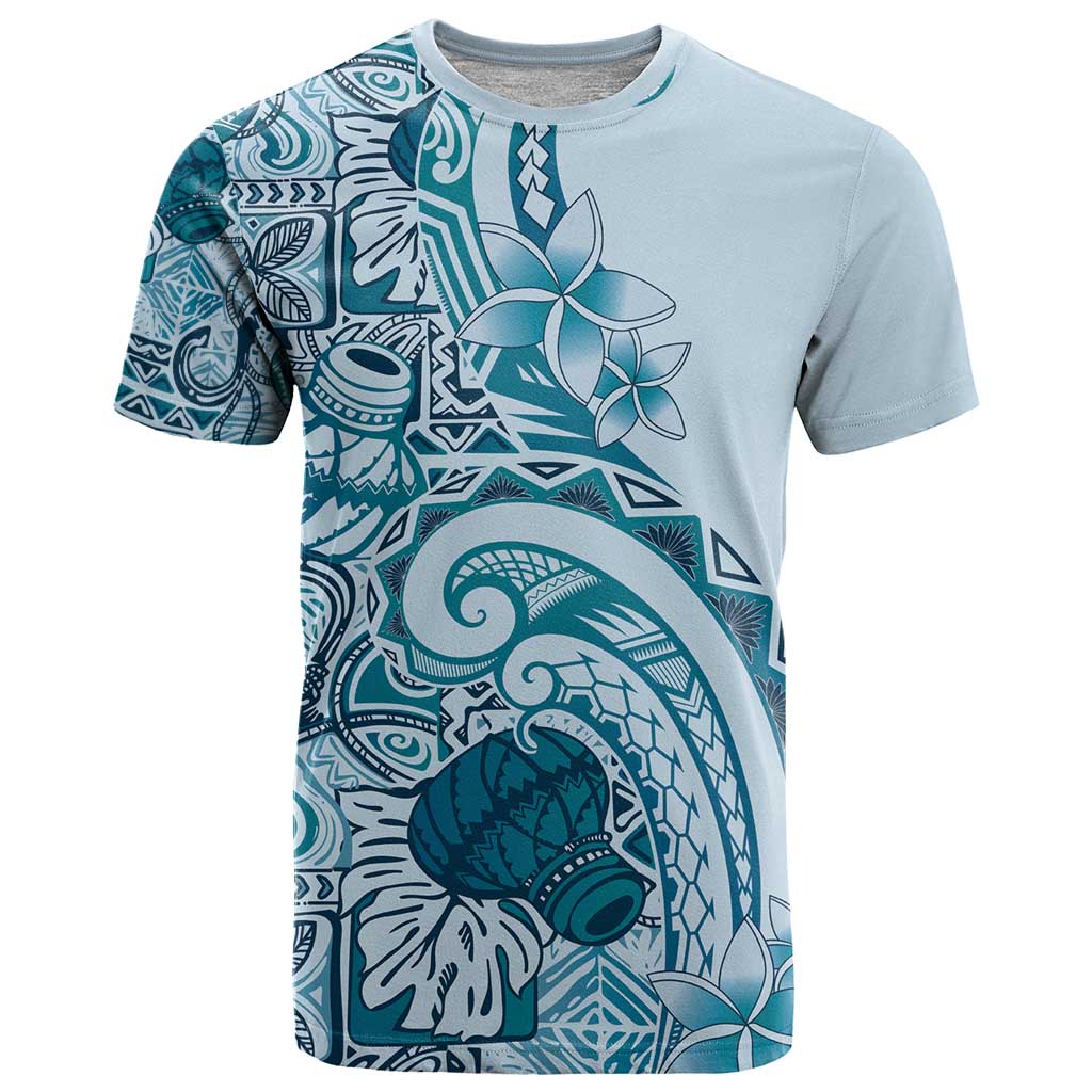 Aloha Hawaii Tapa T Shirt Cool Turquoise Hawaiian Ipu - Polynesian Pride