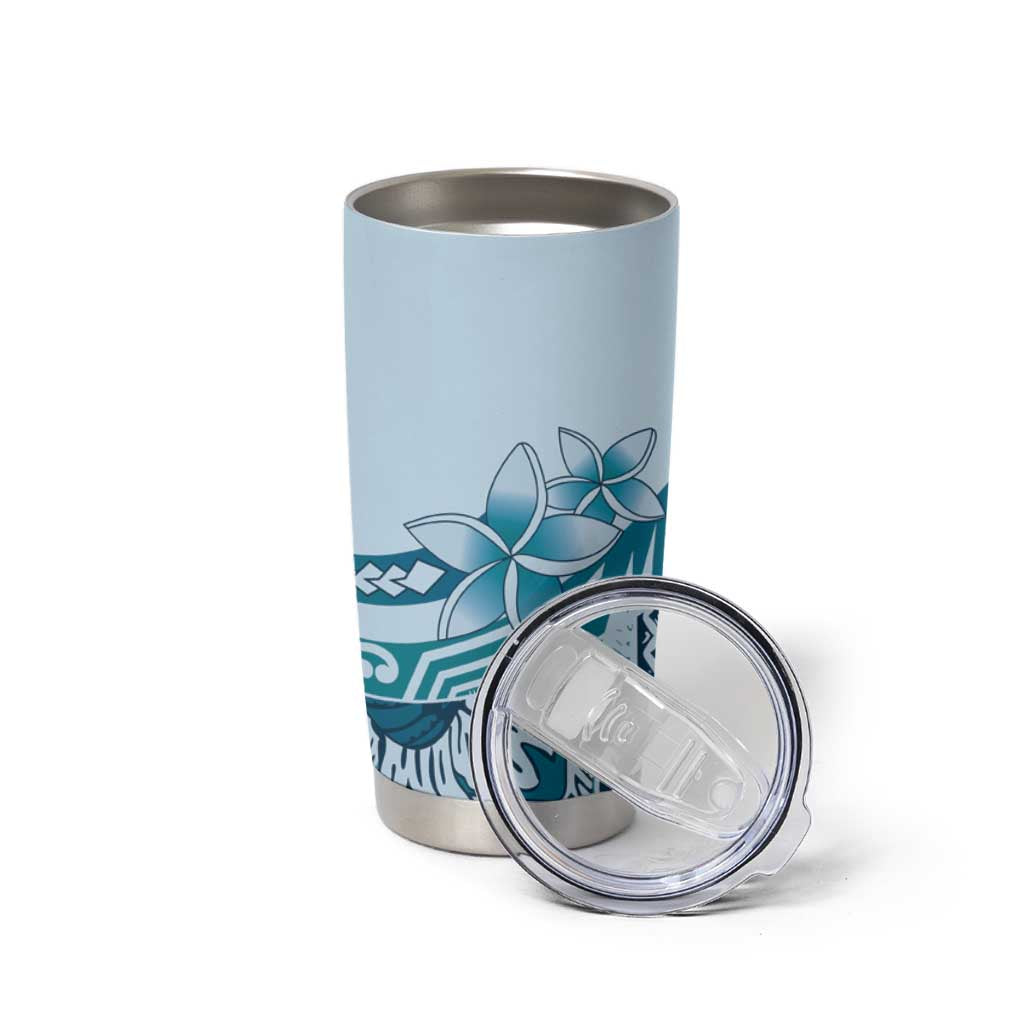 Aloha Hawaii Tapa Tumbler Cup Cool Turquoise Hawaiian Ipu - Polynesian Pride