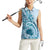 Aloha Hawaii Tapa Women Sleeveless Polo Shirt Cool Turquoise Hawaiian Ipu - Polynesian Pride
