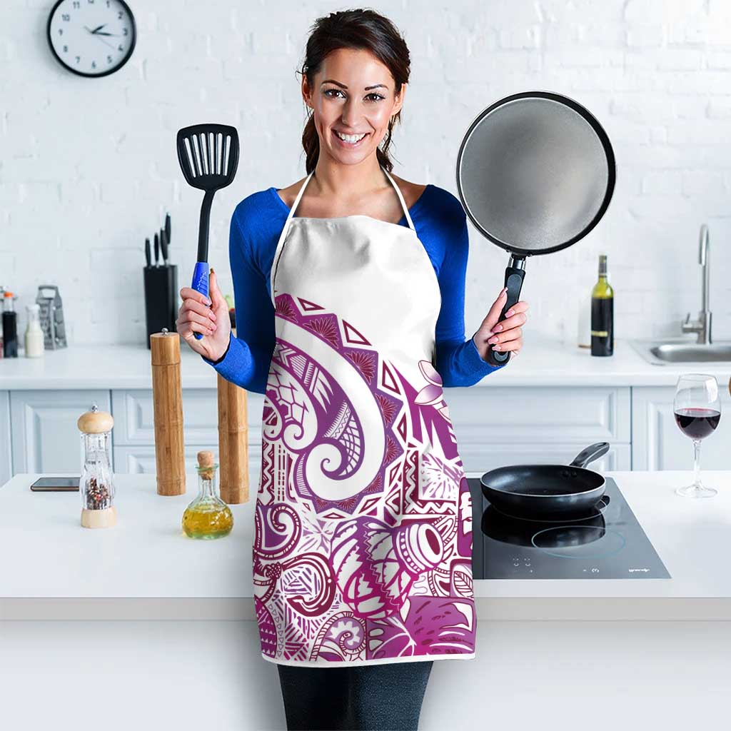 Aloha Hawaii Tapa Apron Vibrant Fuchsia Hawaiian Ipu - Polynesian Pride