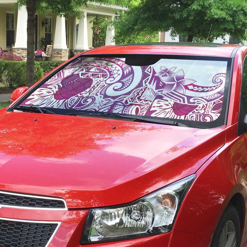 Aloha Hawaii Tapa Auto Sun Shade Vibrant Fuchsia Hawaiian Ipu LT7 - Polynesian Pride