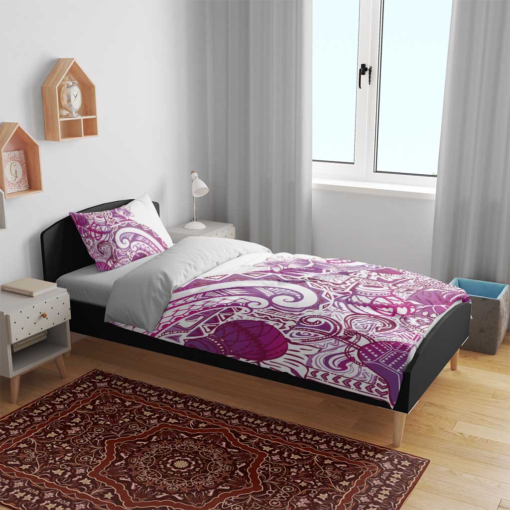 Aloha Hawaii Tapa Bedding Set Vibrant Fuchsia Hawaiian Ipu - Polynesian Pride