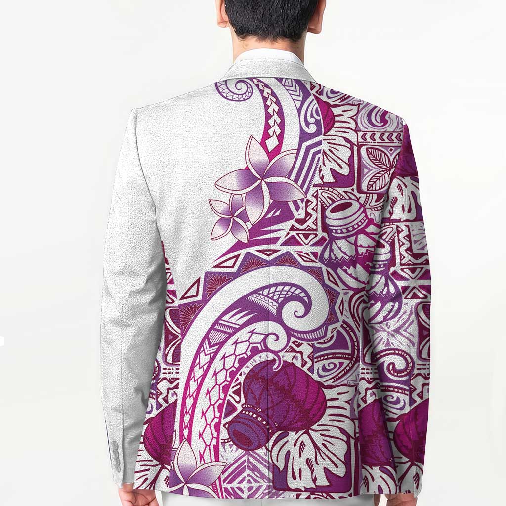 Aloha Hawaii Tapa Blazer Vibrant Fuchsia Hawaiian Ipu - Polynesian Pride