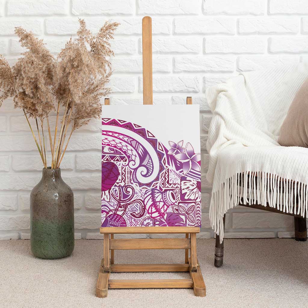 Aloha Hawaii Tapa Canvas Wall Art Vibrant Fuchsia Hawaiian Ipu - Polynesian Pride