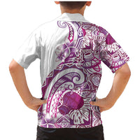 Aloha Hawaii Tapa Family Matching Mermaid Dress and Hawaiian Shirt Vibrant Fuchsia Hawaiian Ipu LT7 - Polynesian Pride