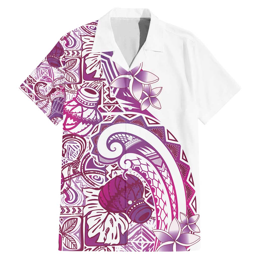 Aloha Hawaii Tapa Family Matching Mermaid Dress and Hawaiian Shirt Vibrant Fuchsia Hawaiian Ipu LT7 Dad's Shirt - Short Sleeve Fuchsia - Polynesian Pride