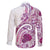 Aloha Hawaii Tapa Family Matching Off The Shoulder Long Sleeve Dress and Hawaiian Shirt Vibrant Fuchsia Hawaiian Ipu - Polynesian Pride