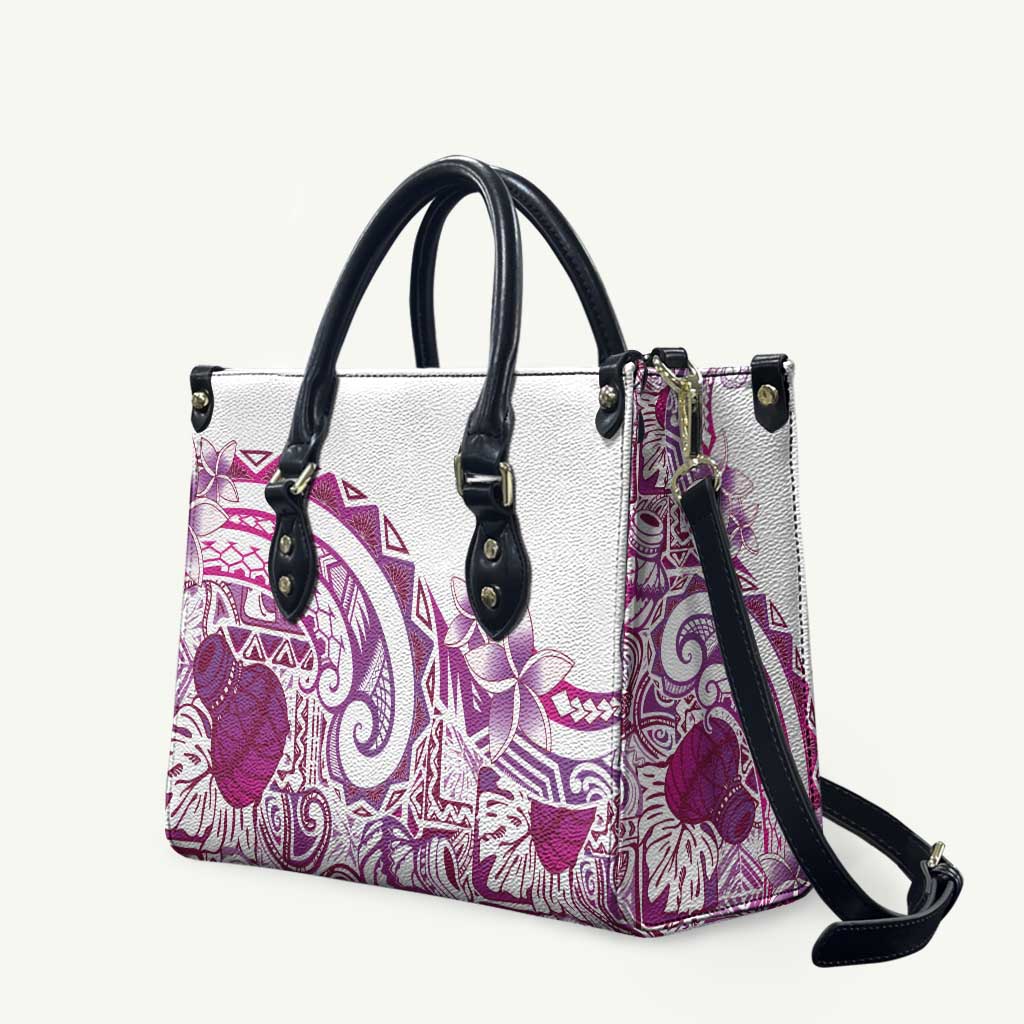 Aloha Hawaii Tapa Leather Bag Vibrant Fuchsia Hawaiian Ipu - Polynesian Pride