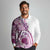 Aloha Hawaii Tapa Long Sleeve Polo Shirt Vibrant Fuchsia Hawaiian Ipu - Polynesian Pride