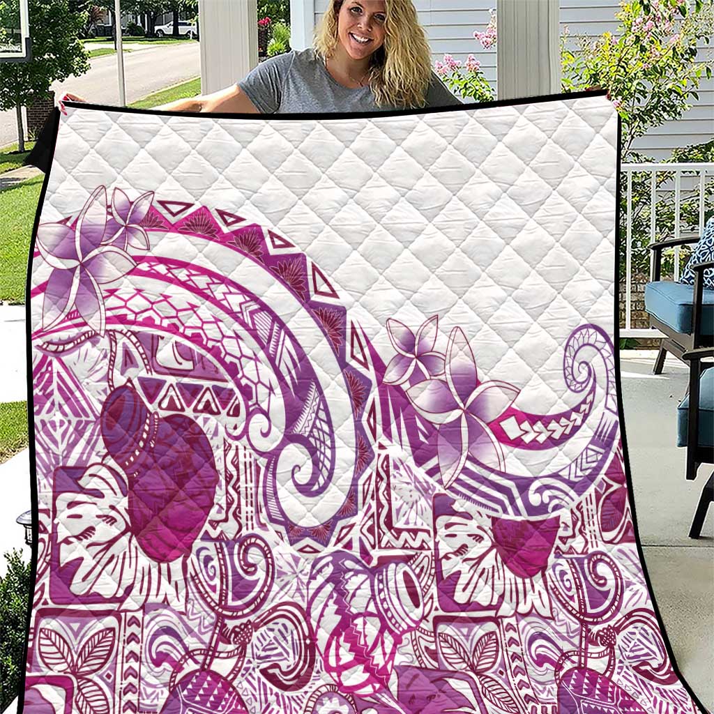 Aloha Hawaii Tapa Quilt Vibrant Fuchsia Hawaiian Ipu - Polynesian Pride