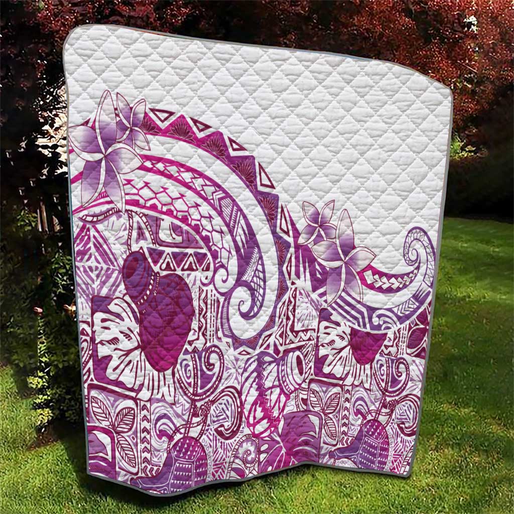 Aloha Hawaii Tapa Quilt Vibrant Fuchsia Hawaiian Ipu - Polynesian Pride