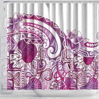 Aloha Hawaii Tapa Shower Curtain Vibrant Fuchsia Hawaiian Ipu LT7 - Polynesian Pride