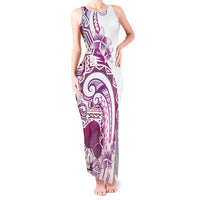 Aloha Hawaii Tapa Tank Maxi Dress Vibrant Fuchsia Hawaiian Ipu LT7 Women Fuchsia - Polynesian Pride