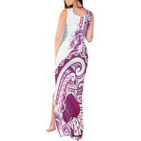Aloha Hawaii Tapa Tank Maxi Dress Vibrant Fuchsia Hawaiian Ipu LT7 - Polynesian Pride