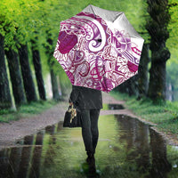 Aloha Hawaii Tapa Umbrella Vibrant Fuchsia Hawaiian Ipu - Polynesian Pride