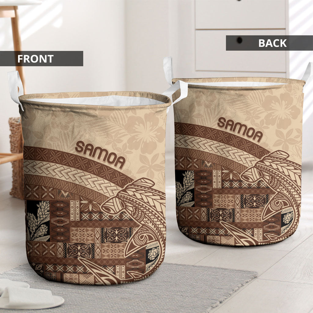 Samoa Mamanu Siapo Mocha Laundry Basket Tatau Malie