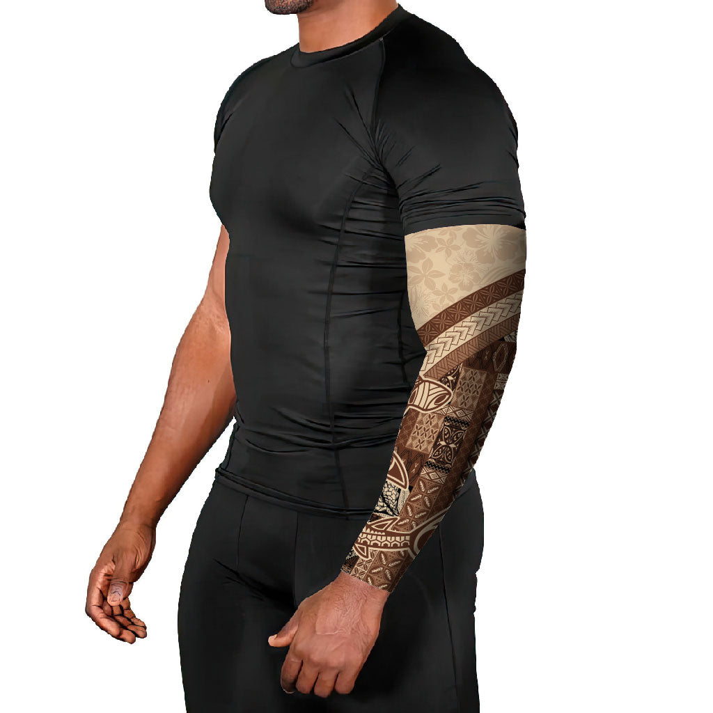 Samoa Mamanu Siapo Mocha Arm Sleeves Tatau Malie