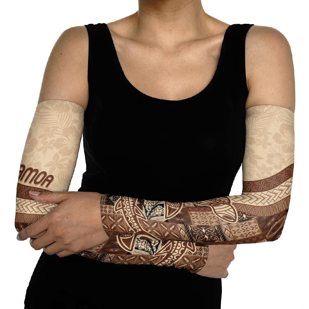 Samoa Mamanu Siapo Mocha Arm Sleeves Tatau Malie