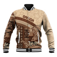 Samoa Mamanu Siapo Mocha Baseball Jacket Tatau Malie