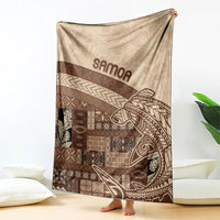 Samoa Mamanu Siapo Mocha Blanket Tatau Malie
