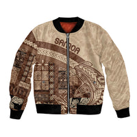Samoa Mamanu Siapo Mocha Bomber Jacket Tatau Malie