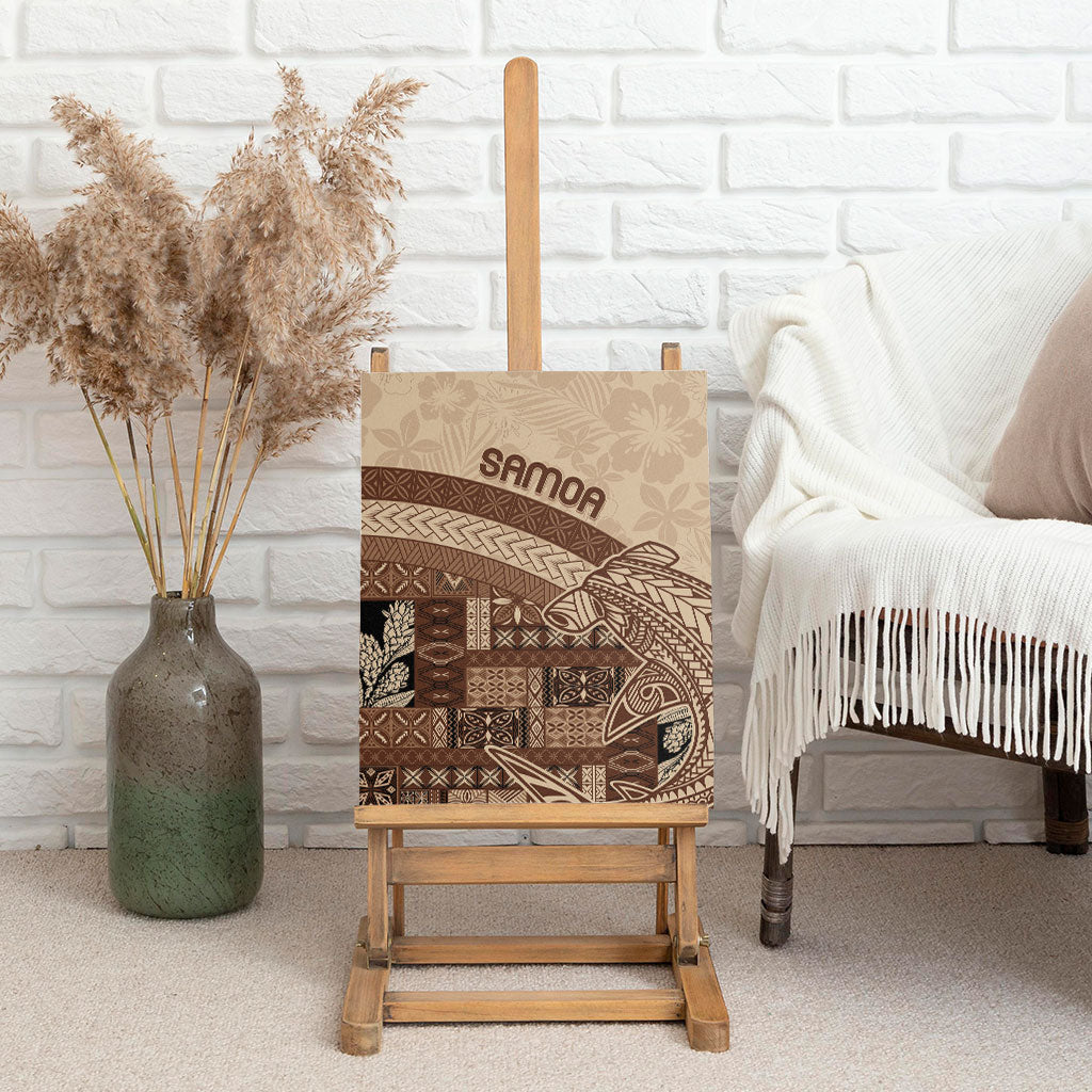Samoa Mamanu Siapo Mocha Canvas Wall Art Tatau Malie