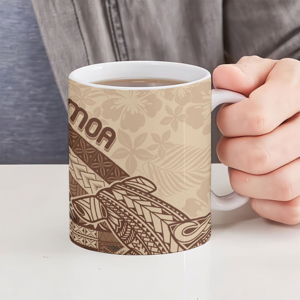 Samoa Mamanu Siapo Mocha Ceramic Mug Tatau Malie