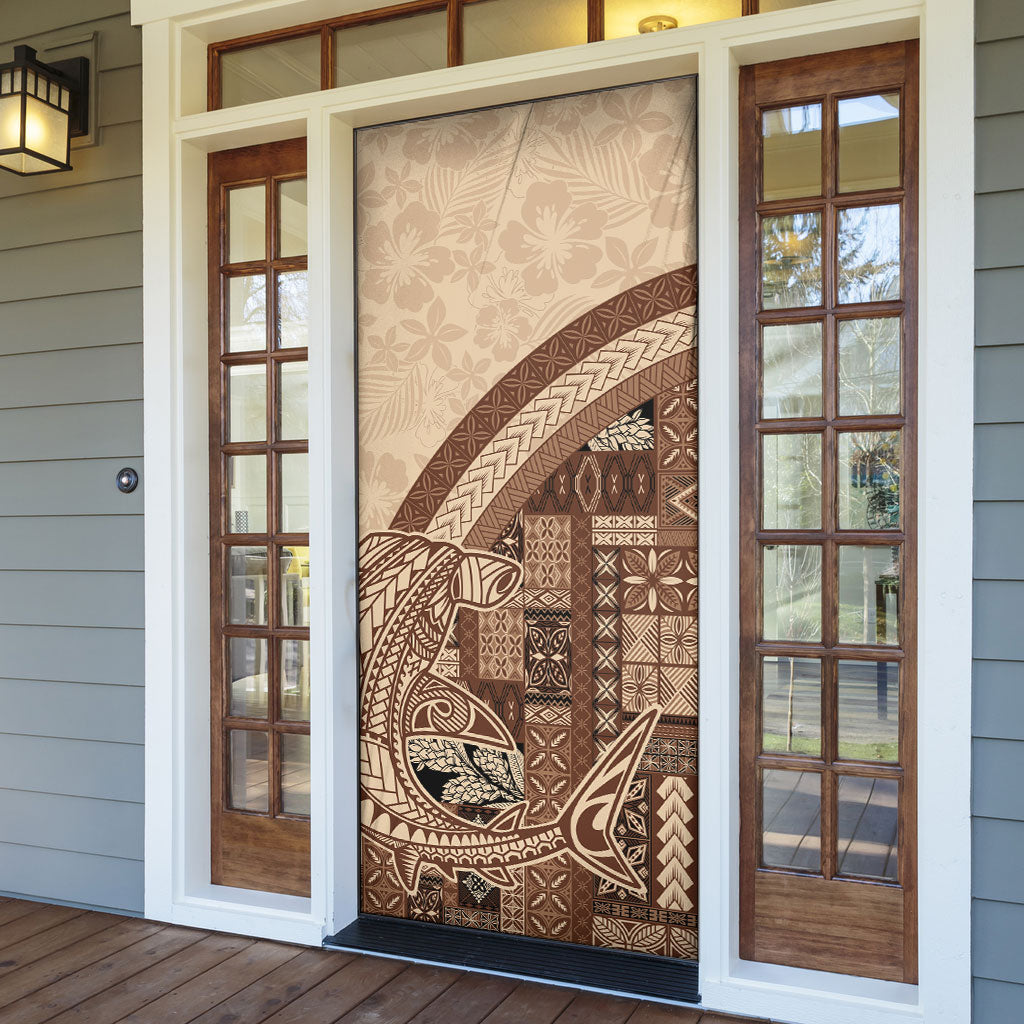 Samoa Mamanu Siapo Mocha Door Cover Tatau Malie