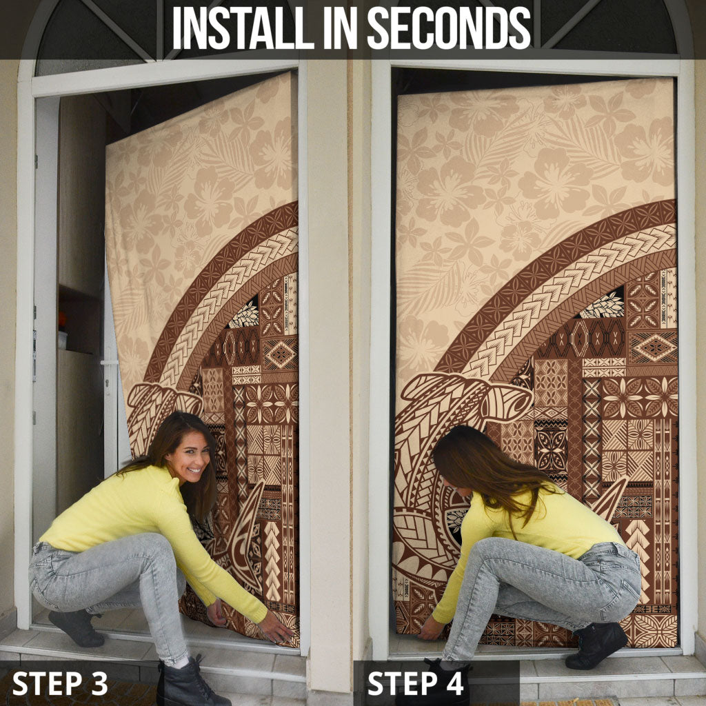 Samoa Mamanu Siapo Mocha Door Cover Tatau Malie