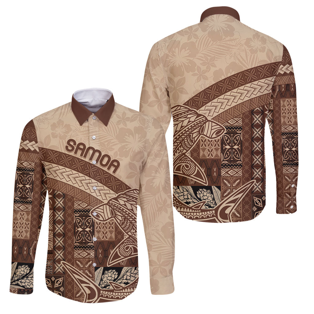 Samoa Mamanu Siapo Mocha Family Matching Puletasi and Hawaiian Shirt Tatau Malie