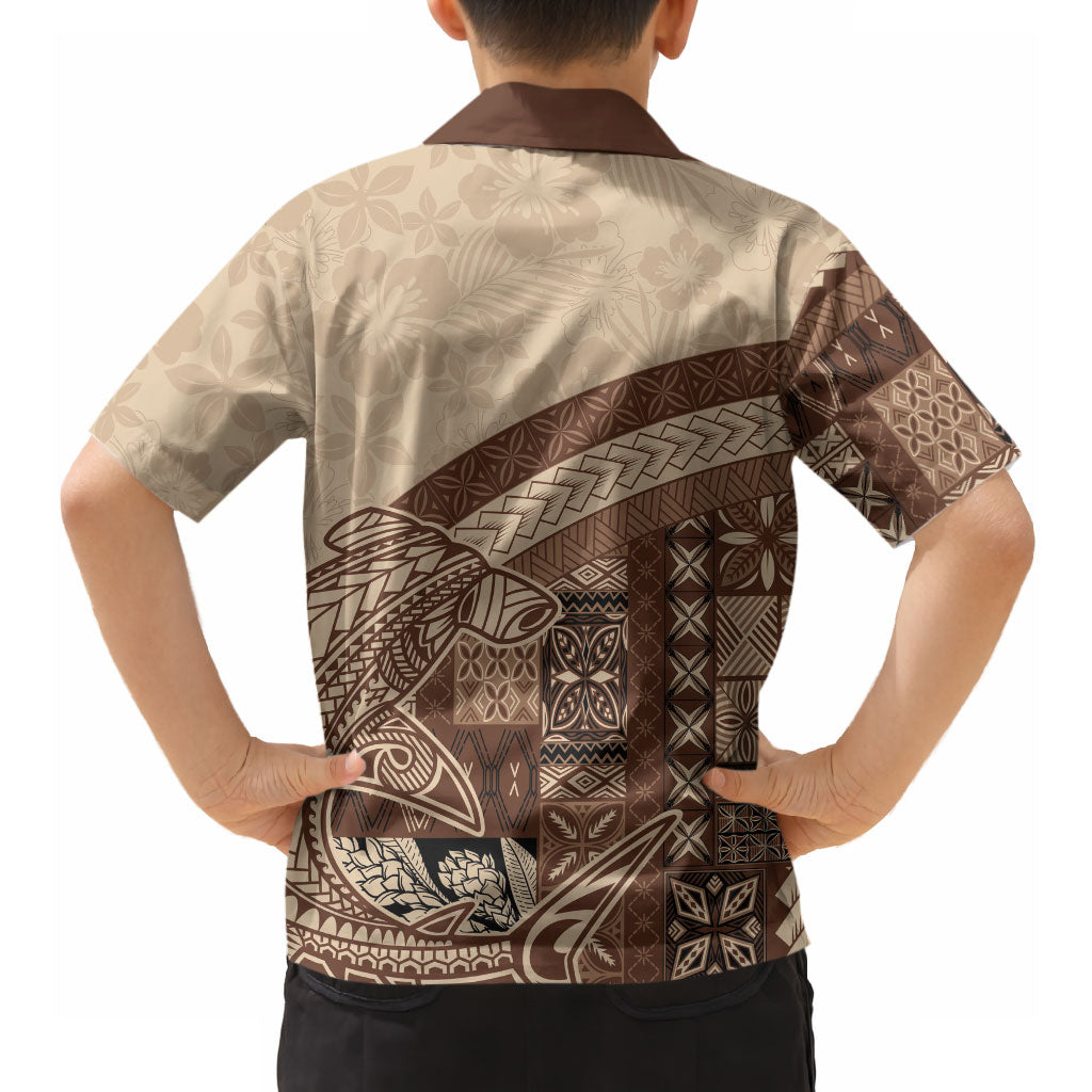 Samoa Mamanu Siapo Mocha Hawaiian Shirt Tatau Malie
