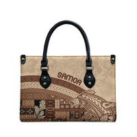 Samoa Mamanu Siapo Mocha Leather Bag Tatau Malie