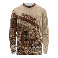 Samoa Mamanu Siapo Mocha Long Sleeve Shirt Tatau Malie