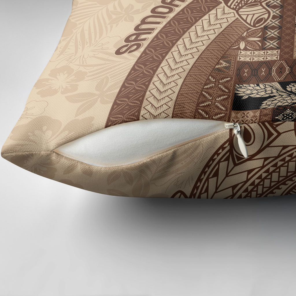 Samoa Mamanu Siapo Mocha Pillow Cover Tatau Malie