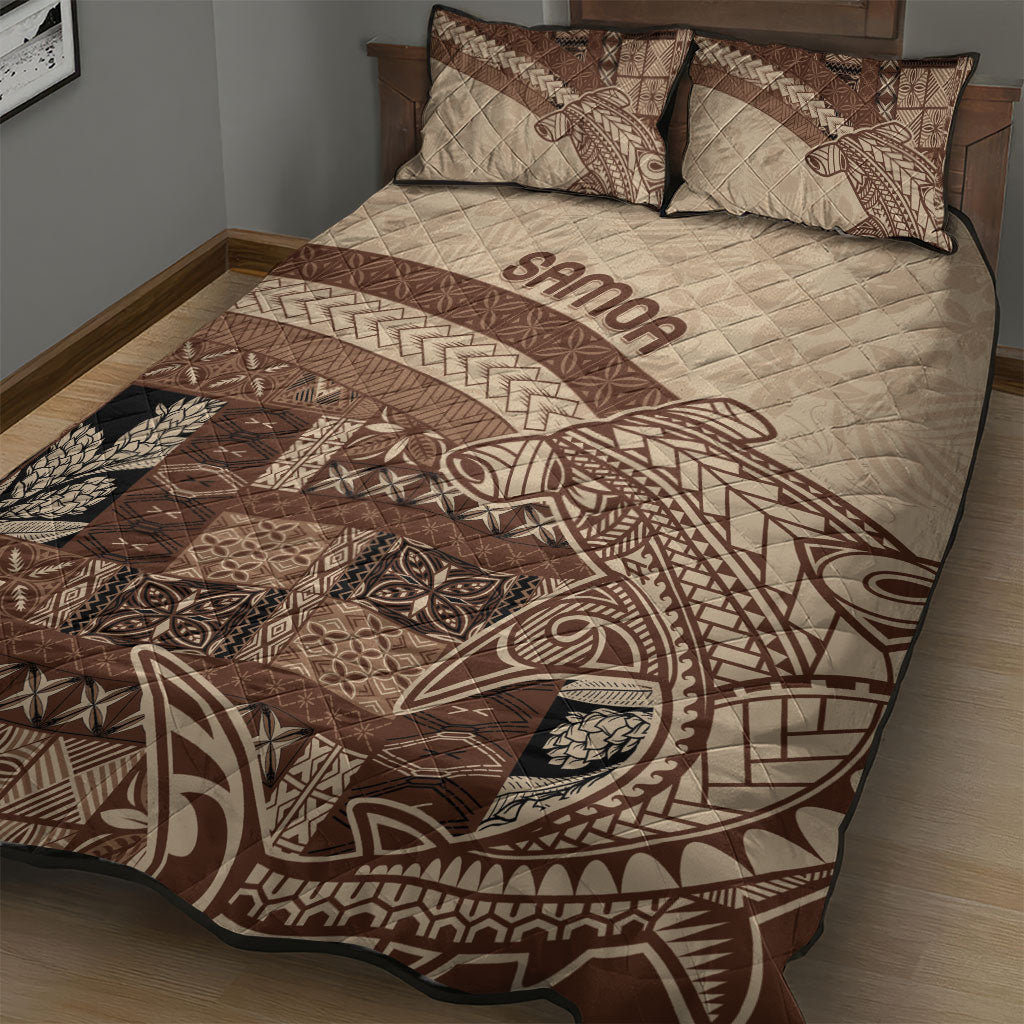 Samoa Mamanu Siapo Mocha Quilt Bed Set Tatau Malie