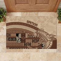 Samoa Mamanu Siapo Mocha Rubber Doormat Tatau Malie