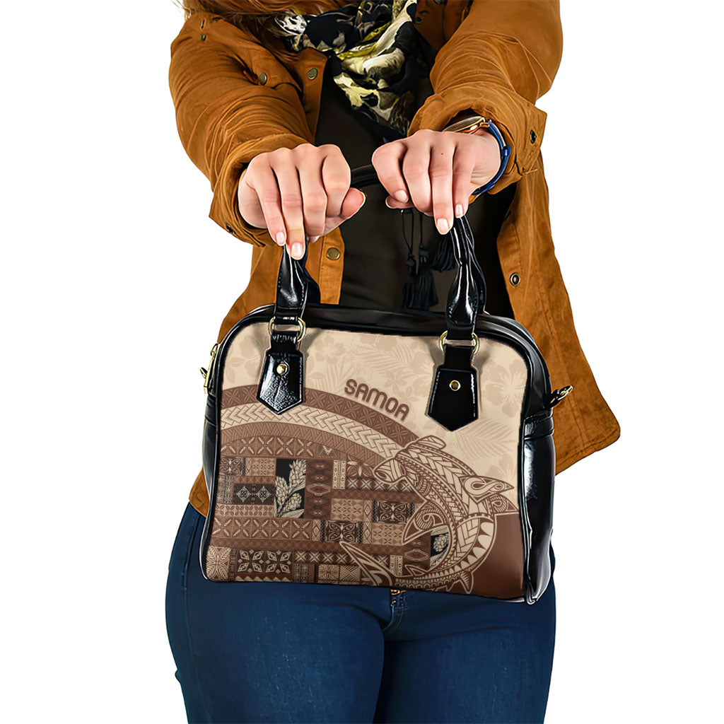 Samoa Mamanu Siapo Mocha Shoulder Handbag Tatau Malie