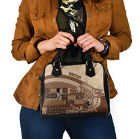 Samoa Mamanu Siapo Mocha Shoulder Handbag Tatau Malie