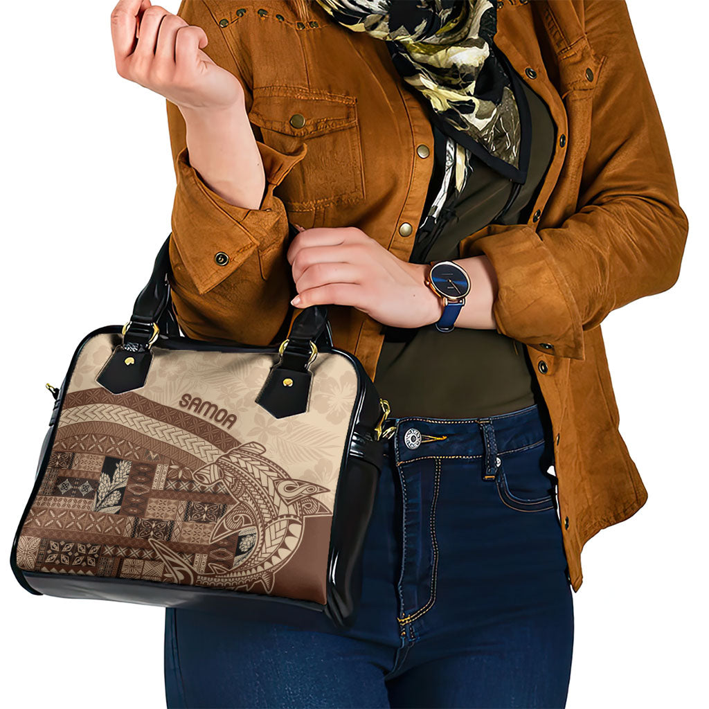 Samoa Mamanu Siapo Mocha Shoulder Handbag Tatau Malie