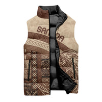 Samoa Mamanu Siapo Mocha Sleeveless Puffer Jacket Tatau Malie