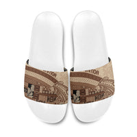 Samoa Mamanu Siapo Mocha Slide Sandals Tatau Malie