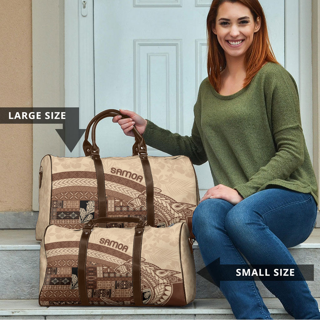 Samoa Mamanu Siapo Mocha Travel Bag Tatau Malie