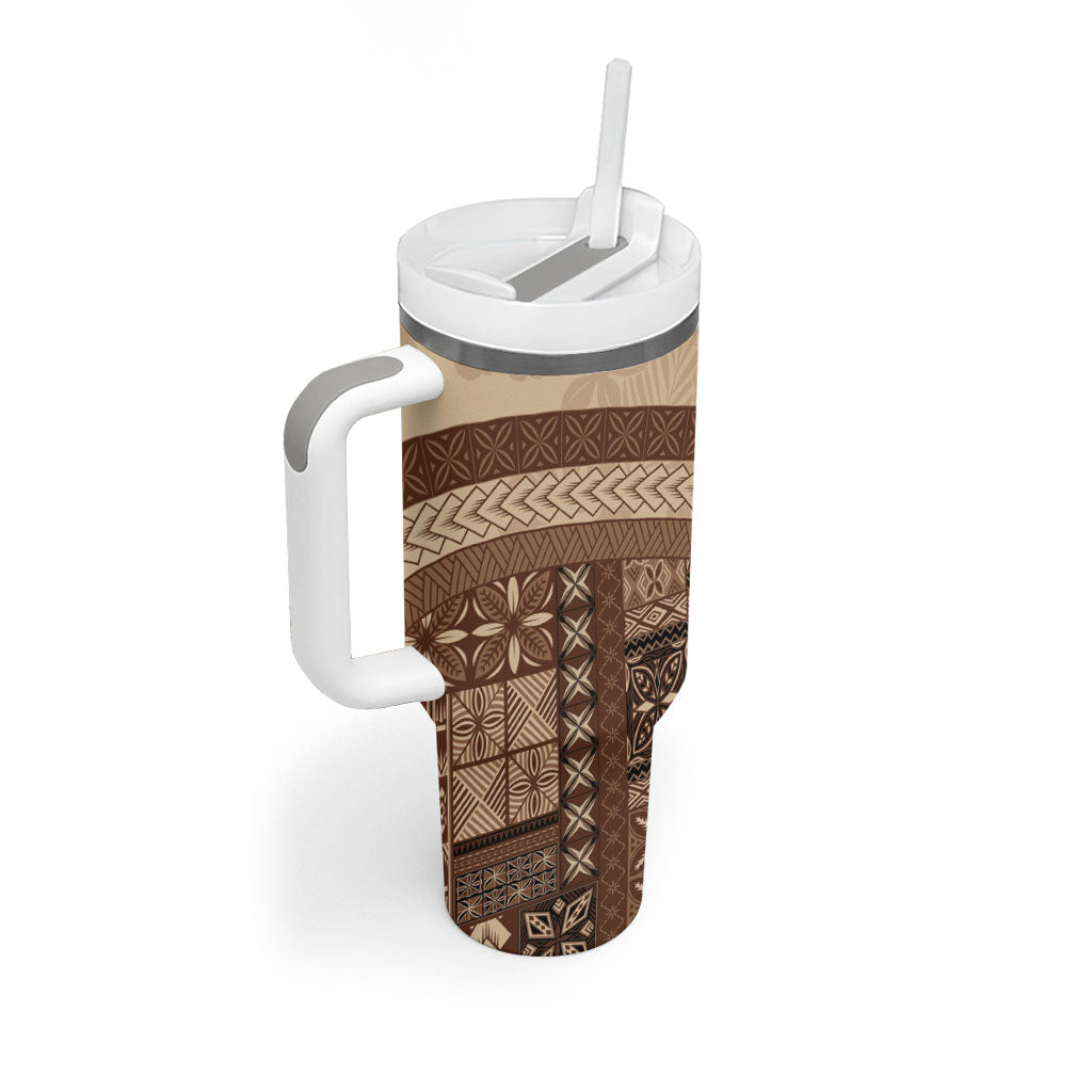Samoa Mamanu Siapo Mocha Tumbler With Handle Tatau Malie