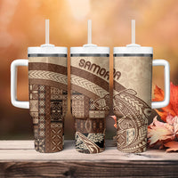 Samoa Mamanu Siapo Mocha Tumbler With Handle Tatau Malie