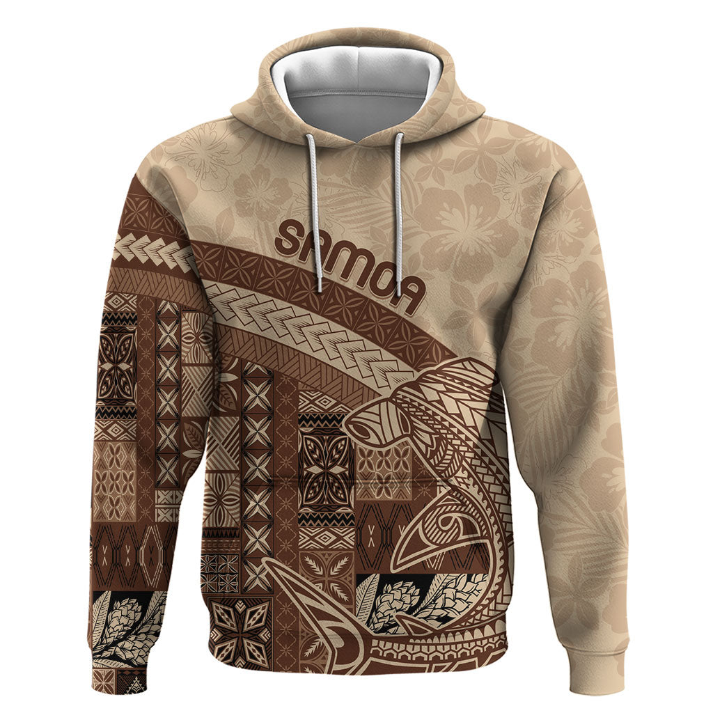 Samoa Mamanu Siapo Mocha Zip Hoodie Tatau Malie