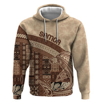Samoa Mamanu Siapo Mocha Zip Hoodie Tatau Malie