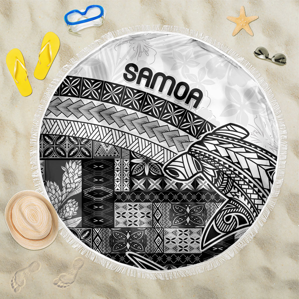 Samoa Mamanu Siapo Classic Black Beach Blanket Tatau Malie LT7 One Size 150cm Black - Polynesian Pride