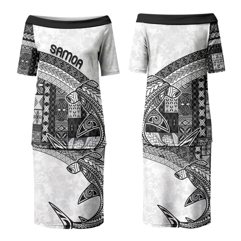 Samoa Mamanu Siapo Classic Black Couples Matching Puletasi and Hawaiian Shirt Tatau Malie