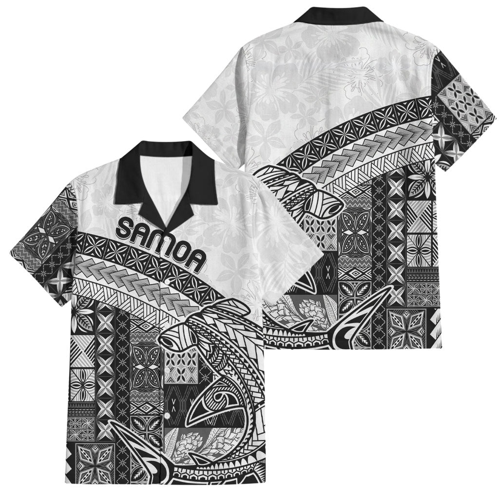 Samoa Mamanu Siapo Classic Black Family Matching Off Shoulder Maxi Dress and Hawaiian Shirt Tatau Malie