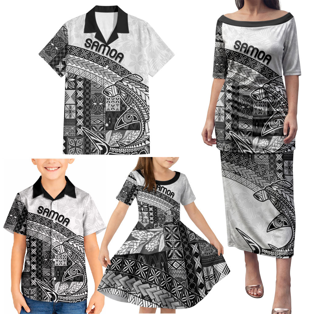 Samoa Mamanu Siapo Classic Black Family Matching Puletasi and Hawaiian Shirt Tatau Malie LT7 - Polynesian Pride